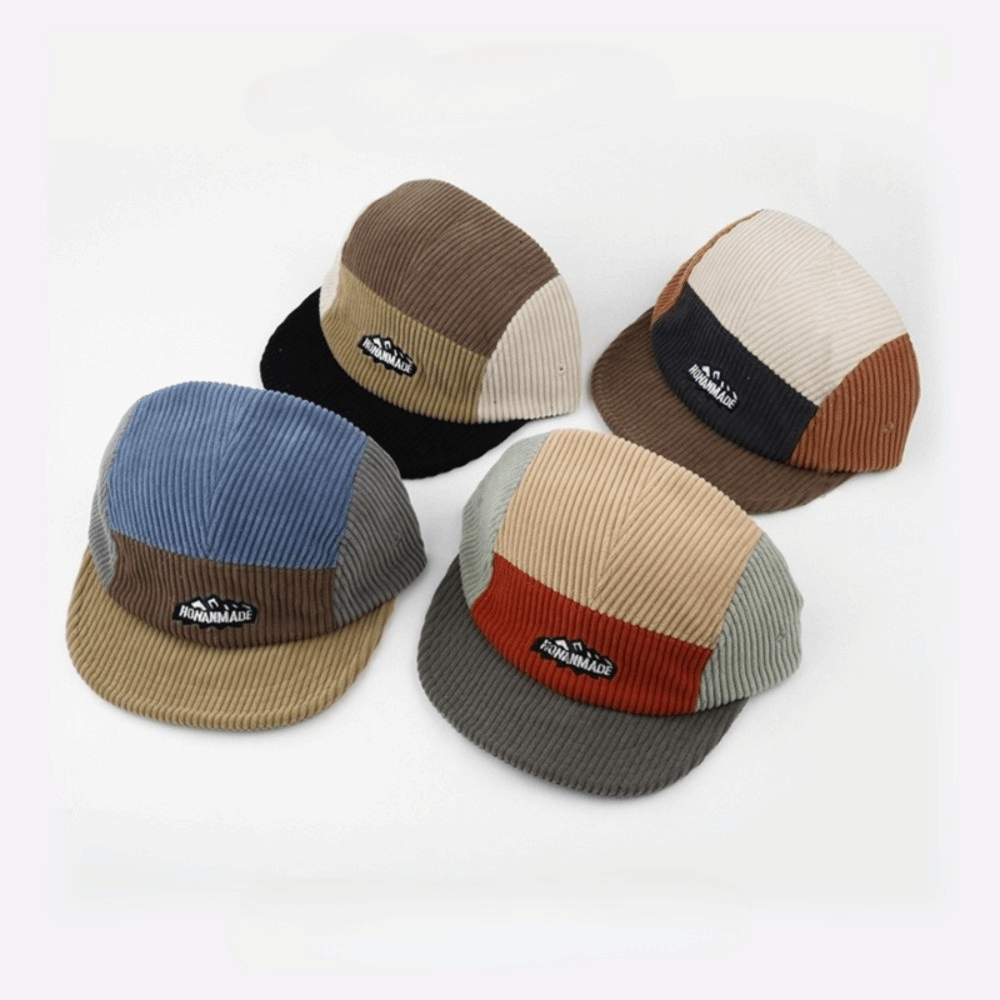 Corduroy Cap 5 Panel - Casual Retro Corduroy Baseball Cap Streetwear