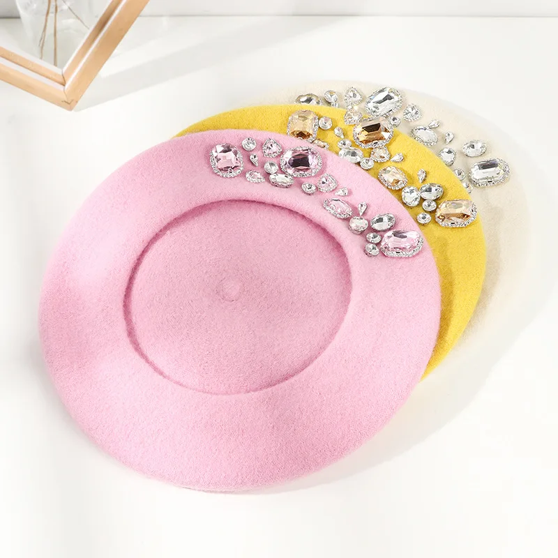 Stunning Rhinestone Wool Beret - Beret French Wool 리뷰 및 가격