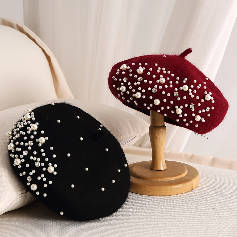 2024 Winter Wool Beret with Rh - Beret French Wool 리뷰 및 가격