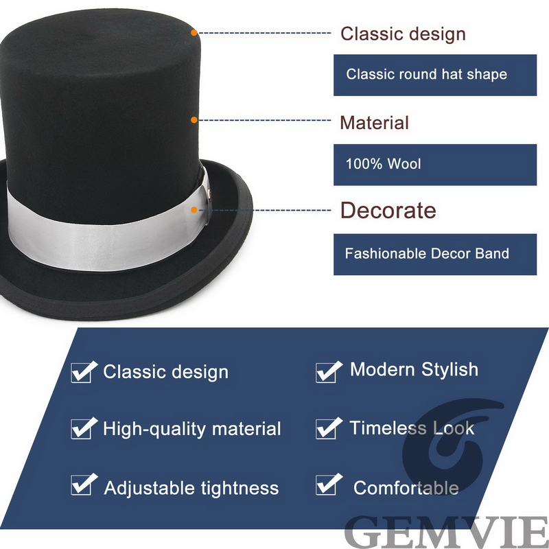 GEMVIE 17cm 100% Wool Felt Top - Fedora Hat Wool 리뷰 및 가격