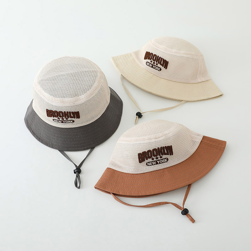 Letter Embroidered Baby Sun Ha - Bucket Hat Cotton 리뷰 및 가격
