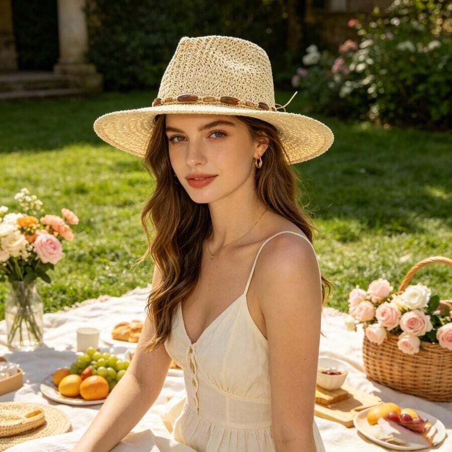 Wide Brim Straw Hat For Women  - Sun Hat Wide Brim 리뷰 및 가격