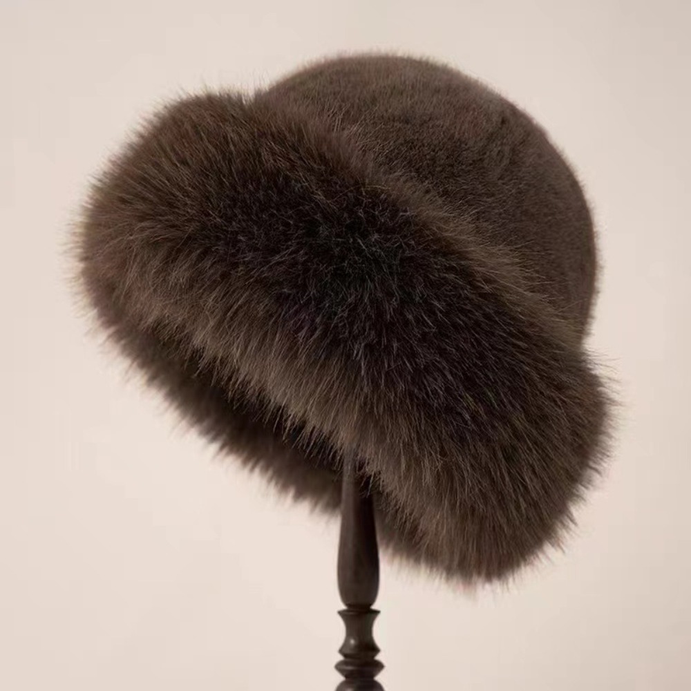 New Warm Fluffy Fur Bucket Hat - Bucket Hat Cotton 리뷰 및 가격