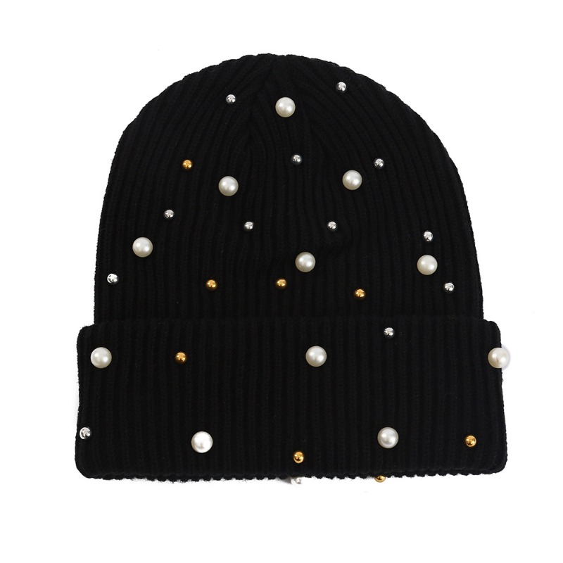 Women's Winter Faux Pearl Embe - Beanie Cuffed Knit 리뷰 및 가격