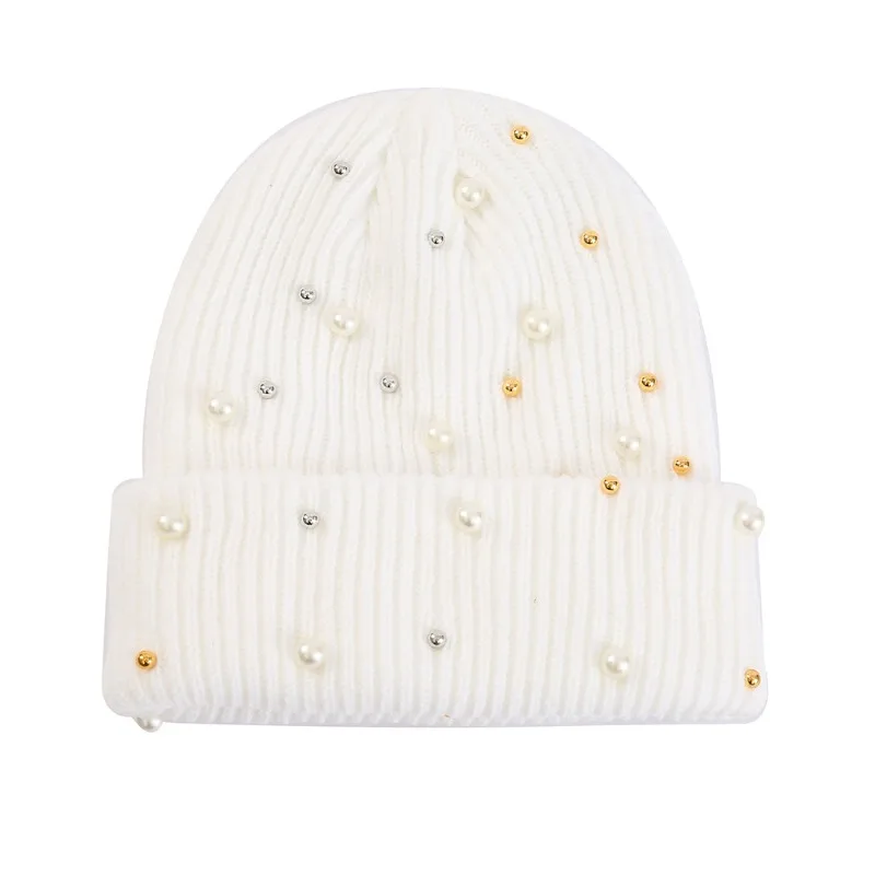 Women's Winter Faux Pearl Embe - Beanie Cuffed Knit 리뷰 및 가격