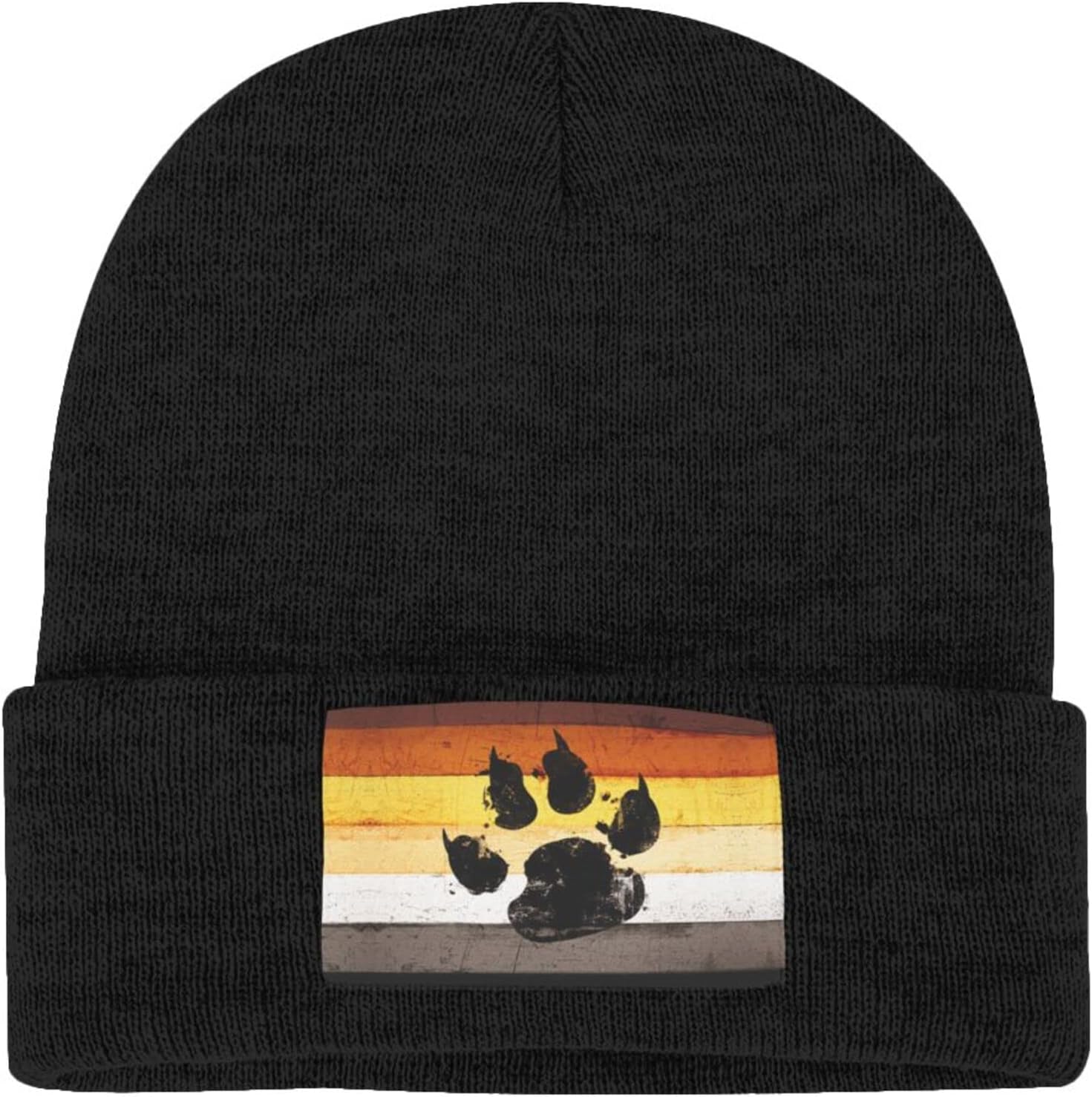 Gay Flag Bear paw LGBT Knit Be - Beanie Cuffed Knit 리뷰 및 가격
